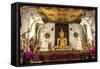 Golden Sitting Buddhist Statue-Charlie-Framed Stretched Canvas