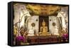 Golden Sitting Buddhist Statue-Charlie-Framed Stretched Canvas