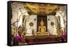 Golden Sitting Buddhist Statue-Charlie-Framed Stretched Canvas