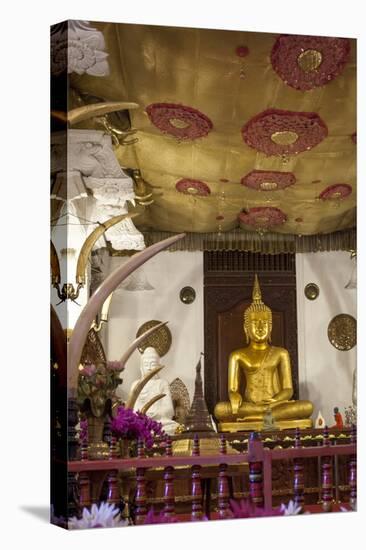 Golden Sitting Buddhist Statue-Charlie-Stretched Canvas