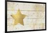 Golden Star on White Wood-Cora Niele-Framed Giclee Print