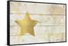 Golden Star on White Wood-Cora Niele-Framed Stretched Canvas