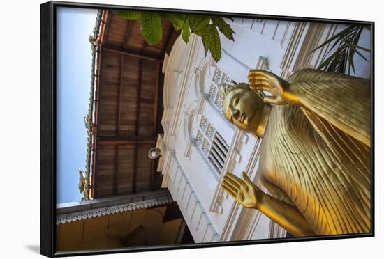 Golden Statue at the Entrance of Gangaramaya Temple, Colombo, Sri Lanka, Asia-Charlie-Framed Photographic Print