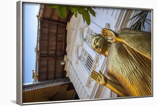 Golden Statue at the Entrance of Gangaramaya Temple, Colombo, Sri Lanka, Asia-Charlie-Framed Photographic Print