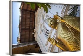 Golden Statue at the Entrance of Gangaramaya Temple, Colombo, Sri Lanka, Asia-Charlie-Framed Photographic Print