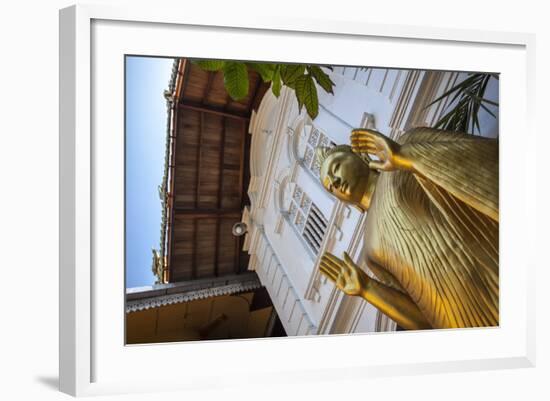 Golden Statue at the Entrance of Gangaramaya Temple, Colombo, Sri Lanka, Asia-Charlie-Framed Photographic Print