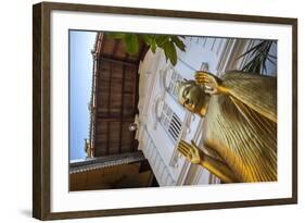 Golden Statue at the Entrance of Gangaramaya Temple, Colombo, Sri Lanka, Asia-Charlie-Framed Photographic Print