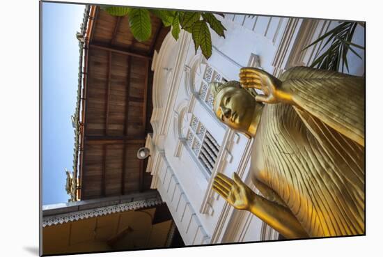 Golden Statue at the Entrance of Gangaramaya Temple, Colombo, Sri Lanka, Asia-Charlie-Mounted Photographic Print