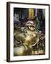 Golden Statue of a Reclining Laughing Buddha, Hangzhou, Zhejiang Province, China-Kober Christian-Framed Photographic Print