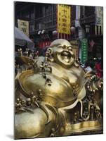Golden Statue of a Reclining Laughing Buddha, Hangzhou, Zhejiang Province, China-Kober Christian-Mounted Photographic Print