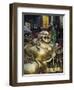Golden Statue of a Reclining Laughing Buddha, Hangzhou, Zhejiang Province, China-Kober Christian-Framed Premium Photographic Print