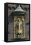 Golden Statue of Bishop Absalon, Founder of City of Copenhagen, Facade of City Hall, Copenhagen-null-Framed Stretched Canvas