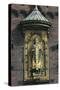 Golden Statue of Bishop Absalon, Founder of City of Copenhagen, Facade of City Hall, Copenhagen-null-Stretched Canvas