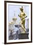 Golden Statue of Hermes (Mercury)-Peter Barritt-Framed Photographic Print