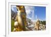 Golden Statues and Fountains of the Grand Cascade at Peterhof Palace, St. Petersburg, Russia-Martin Child-Framed Photographic Print