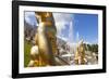 Golden Statues and Fountains of the Grand Cascade at Peterhof Palace, St. Petersburg, Russia-Martin Child-Framed Photographic Print