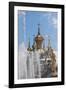 Golden Statues and Fountains of the Grand Cascade at Peterhof Palace, St. Petersburg, Russia-Martin Child-Framed Photographic Print