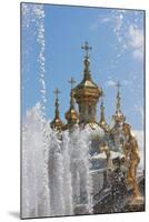 Golden Statues and Fountains of the Grand Cascade at Peterhof Palace, St. Petersburg, Russia-Martin Child-Mounted Photographic Print