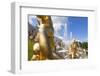 Golden Statues and Fountains of the Grand Cascade at Peterhof Palace, St. Petersburg, Russia-Martin Child-Framed Photographic Print