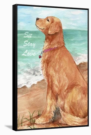 Golden Stay Love-Melinda Hipsher-Framed Stretched Canvas