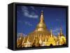 Golden Stupa of Shwedagon Pagoda, Yangon, Myanmar-Inger Hogstrom-Framed Stretched Canvas