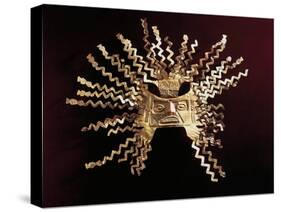 Golden Sun Mask from La Tolita Island, Ecuador, La Tolita Culture, Pre-Columbian Civilization-null-Stretched Canvas