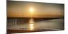 Golden Sunlight over a Wooden Pier, Keansburg, New Jersey-George Oze-Mounted Photographic Print