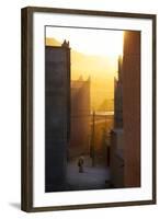 Golden Sunlight Shining Through the Streets Just before Sunset in the Town of Nkob-Lee Frost-Framed Photographic Print