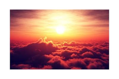 Golden Sunrise Above Puffy Clouds Digital Artwork Posters Johan Swanepoel Allposters Com