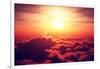 Golden Sunrise above Puffy Clouds (Digital Artwork)-Johan Swanepoel-Framed Art Print