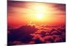 Golden Sunrise above Puffy Clouds (Digital Artwork)-Johan Swanepoel-Mounted Art Print