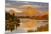 Golden Sunrise, Oxbow, Grand Teton National Park, Wyoming, USA-Michel Hersen-Mounted Photographic Print