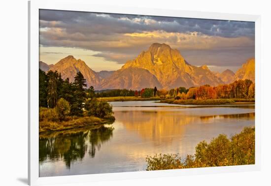 Golden Sunrise, Oxbow, Grand Teton National Park, Wyoming, USA-Michel Hersen-Framed Photographic Print