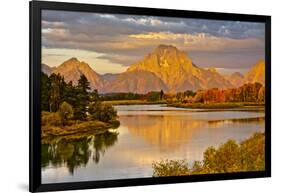 Golden Sunrise, Oxbow, Grand Teton National Park, Wyoming, USA-Michel Hersen-Framed Photographic Print