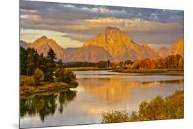 Golden Sunrise, Oxbow, Grand Teton National Park, Wyoming, USA-Michel Hersen-Mounted Premium Photographic Print