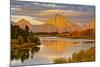 Golden Sunrise, Oxbow, Grand Teton National Park, Wyoming, USA-Michel Hersen-Mounted Photographic Print