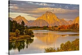 Golden Sunrise, Oxbow, Grand Teton National Park, Wyoming, USA-Michel Hersen-Stretched Canvas