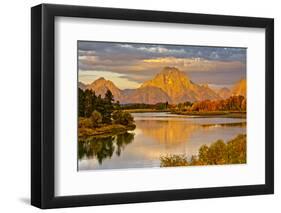 Golden Sunrise, Oxbow, Grand Teton National Park, Wyoming, USA-Michel Hersen-Framed Photographic Print