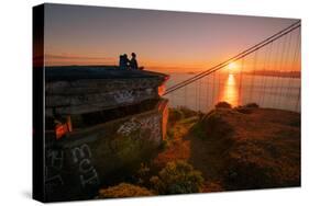 Golden Sunrise View from Marin Headlands, San Francisco-null-Stretched Canvas