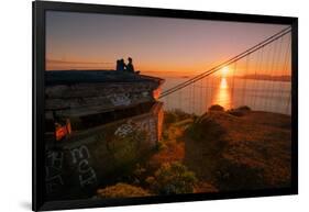 Golden Sunrise View from Marin Headlands, San Francisco-null-Framed Photographic Print