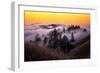 Golden Sunset and Fog Flow Marin Mount Tamalpais San Francisco-Vincent James-Framed Photographic Print