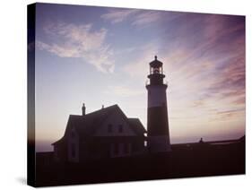 Golden Sunset at Nantucket, Mass. with Sankaty Head Lighthouse Silhouetted Against Sky-Andreas Feininger-Stretched Canvas