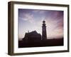 Golden Sunset at Nantucket, Mass. with Sankaty Head Lighthouse Silhouetted Against Sky-Andreas Feininger-Framed Photographic Print