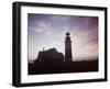 Golden Sunset at Nantucket, Mass. with Sankaty Head Lighthouse Silhouetted Against Sky-Andreas Feininger-Framed Photographic Print