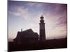 Golden Sunset at Nantucket, Mass. with Sankaty Head Lighthouse Silhouetted Against Sky-Andreas Feininger-Mounted Photographic Print