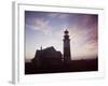 Golden Sunset at Nantucket, Mass. with Sankaty Head Lighthouse Silhouetted Against Sky-Andreas Feininger-Framed Photographic Print