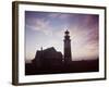 Golden Sunset at Nantucket, Mass. with Sankaty Head Lighthouse Silhouetted Against Sky-Andreas Feininger-Framed Photographic Print