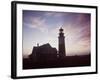 Golden Sunset at Nantucket, Mass. with Sankaty Head Lighthouse Silhouetted Against Sky-Andreas Feininger-Framed Photographic Print