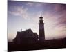 Golden Sunset at Nantucket, Mass. with Sankaty Head Lighthouse Silhouetted Against Sky-Andreas Feininger-Mounted Photographic Print