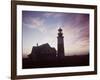 Golden Sunset at Nantucket, Mass. with Sankaty Head Lighthouse Silhouetted Against Sky-Andreas Feininger-Framed Photographic Print